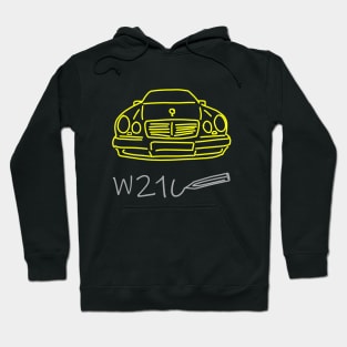 Mercedes W210 siple sketch grey yellow Hoodie